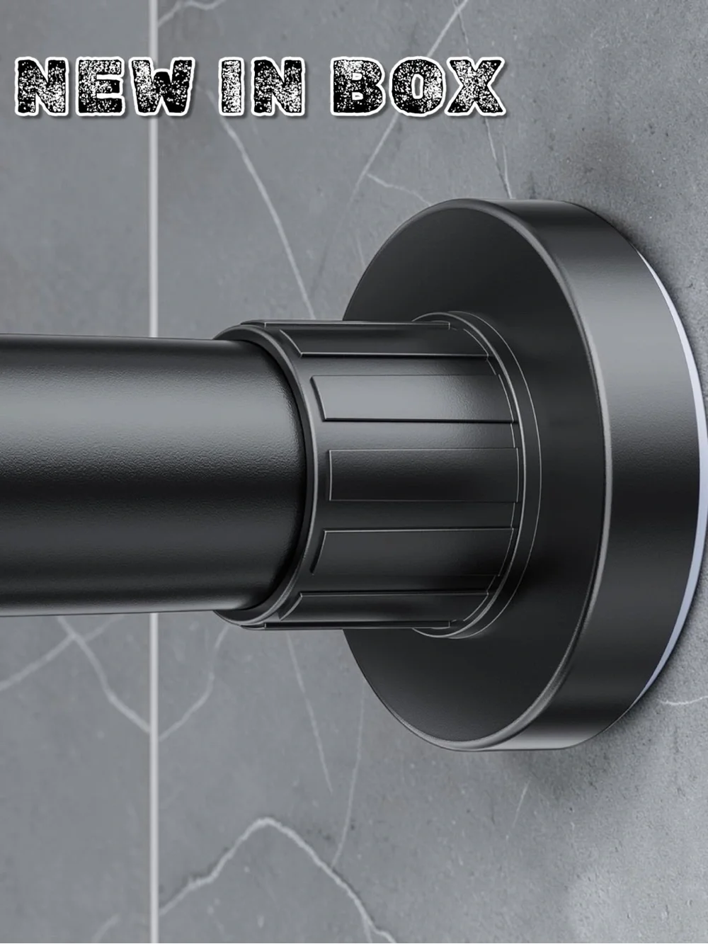🚿🖤 Ausemku Heavy-Duty Adjustable Tension Shower Curtain Rod – Black (32–80”)